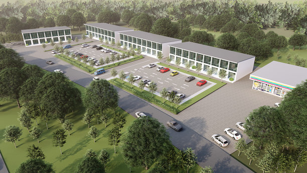 建筑三维渲染插画图片下载