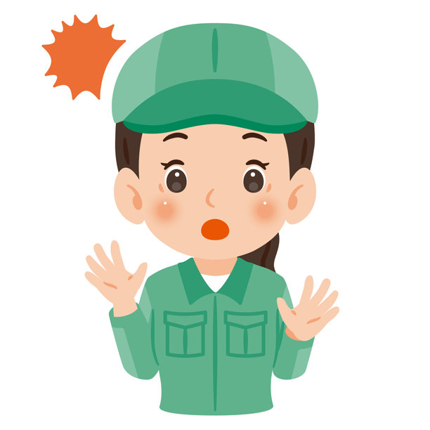 穿着工作服戴着帽子的惊讶女子，上半身插画图片下载