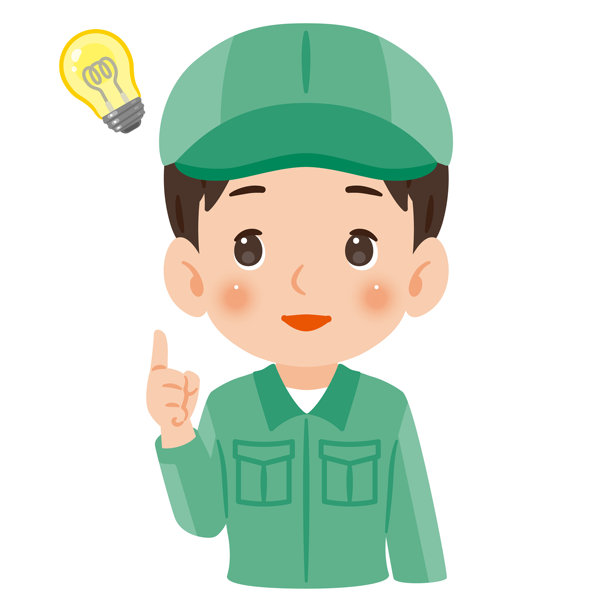 穿着工作服戴着帽子的男人有了主意，上半身插画图片下载