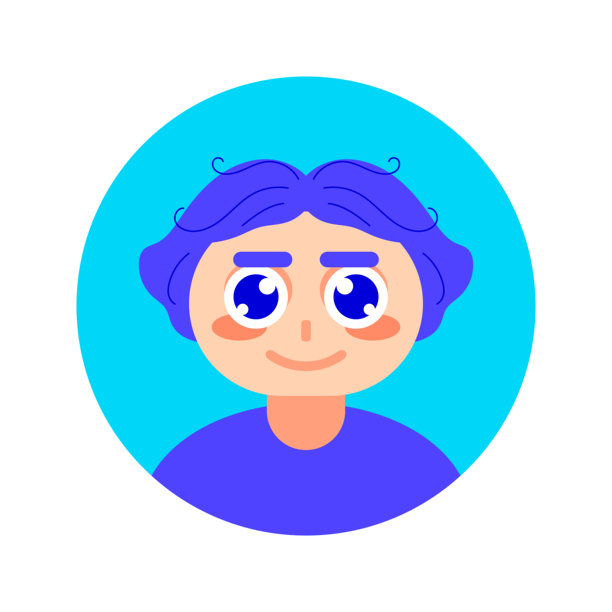 卡通风格的平面男性头像插画图片下载