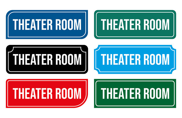 剧院房间门牌插画 可打印门牌 适用于戏剧和剧院教育空间图片下载