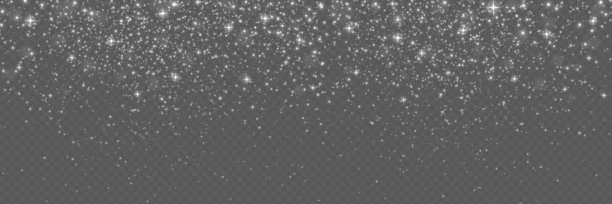 闪亮的银色粒子落下。明亮的尘埃在透明背景上闪烁。魔幻般的光亮星星和散景。适用于广告或节日海报的奢华设计。闪耀的银色颗粒。矢量插画图片下载