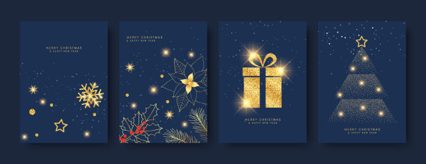 圣诞快乐，新年快乐！节日矢量插画。奢华的宣传册封面、贺卡、海报和节日矢量插画。图片下载