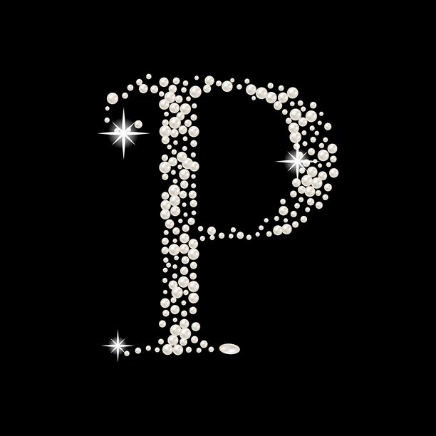 带有珍珠的浪漫英文字母大写图片下载