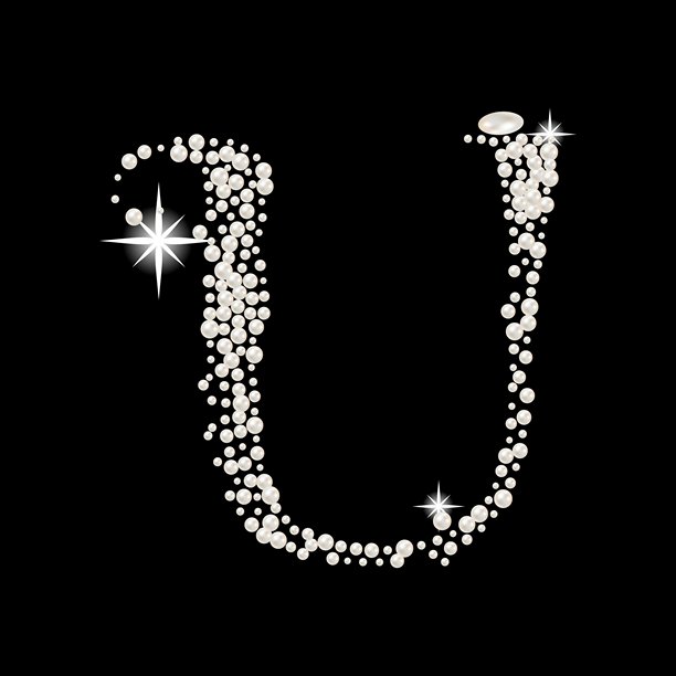 带有珍珠的浪漫英文字母大写图片下载