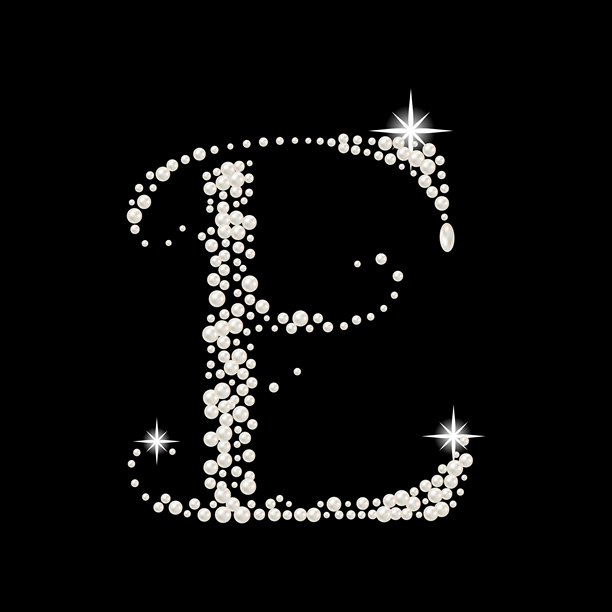 带有珍珠的浪漫英文字母大写图片下载