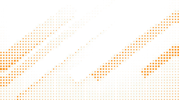 抽象橙色网点对角波浪背景，带有圆点流矢量插画图片下载