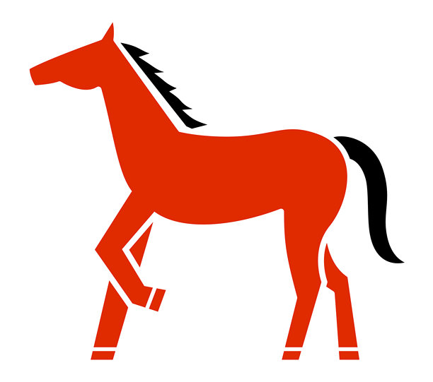 侧面的简单马匹插画图片下载