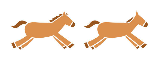 侧面简单的马匹插画图片下载