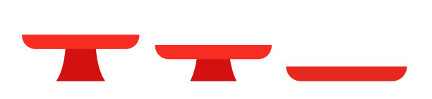 一套中国风红色祭祀水果盘扁平化矢量插画。红色水果盘图标。白色背景。图片下载