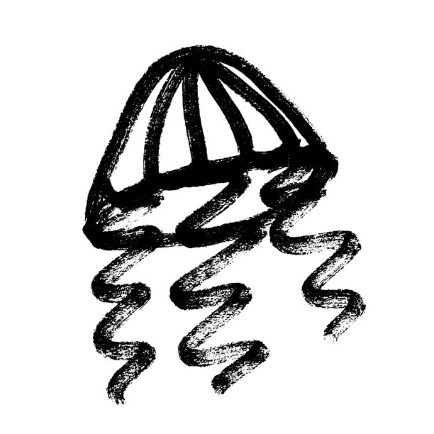 手绘水母涂鸦 海洋生物插画 可爱的海洋水下生物 麦杜莎素描剪贴画 单个元素用于网页、设计、装饰、儿童印花图片下载