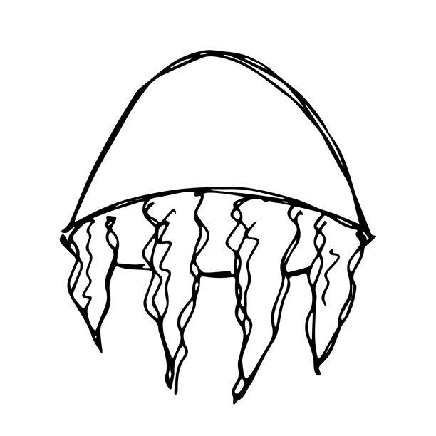 手绘水母涂鸦 海洋生物插画 可爱的海洋水下生物 冥府神草图剪贴画 网页、设计、装饰、儿童印花的单一元素图片下载