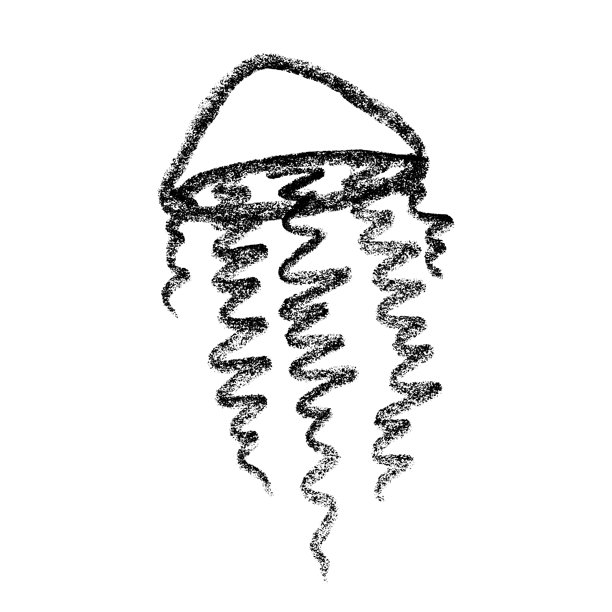 手绘水母涂鸦 海洋生物插画 可爱的海洋水下生物 麦杜莎素描剪贴画 单个元素用于网页、设计、装饰、儿童印花图片下载