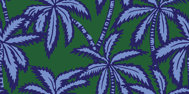 热带无缝图案，带有手绘棕榈树。夏威夷花卉夏季背景，适用于面料、纺织品、服装、海报、封面、装饰、横幅、壁纸、室内设计。矢量插画。图片下载