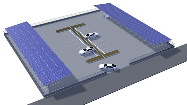 3D停车场插画图片下载