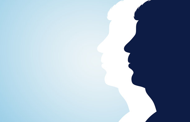 沟通与个人简介的概念，展示两种不同观点的平行立场图片下载