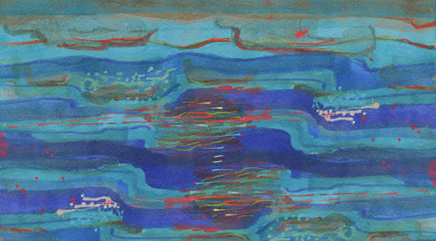 抽象的毡尖笔背景。手绘插画。现代艺术。当代艺术。蓝色的毡尖笔背景，上面有一些斑点和线条。图片下载