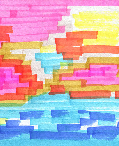 抽象的毡尖笔背景。手绘插画。现代艺术。当代艺术。蓝色的毡尖笔背景，上面有一些斑点和线条。图片下载