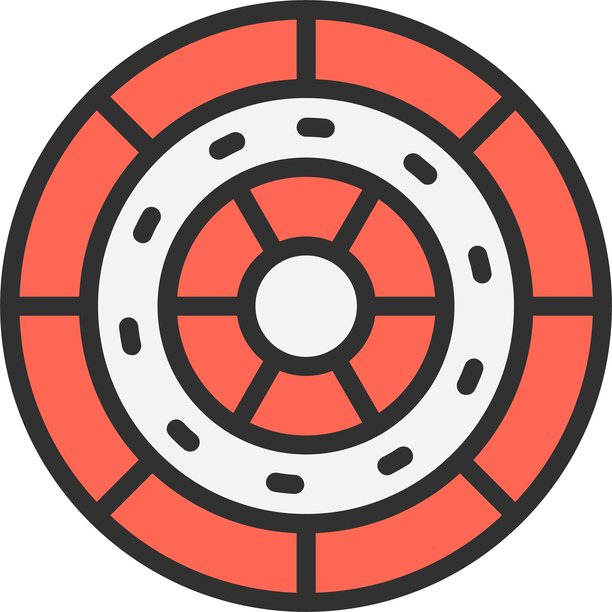 飞镖盘轮廓填充风格图标图片下载