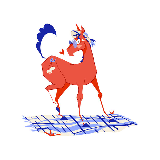 戴着夏日帽子和太阳镜的红马矢量插图。此作品非常适合夏季设计、儿童插画、海报、文具、服装印花和欢快的品牌项目。图片下载