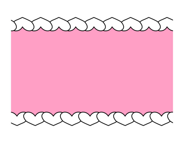 爱心线条 2月14日 情人节 边框 无缝 水平边框。矢量图形 线条 黑白插画。背景用于横幅、布料印花、标签、T恤印花。图片下载