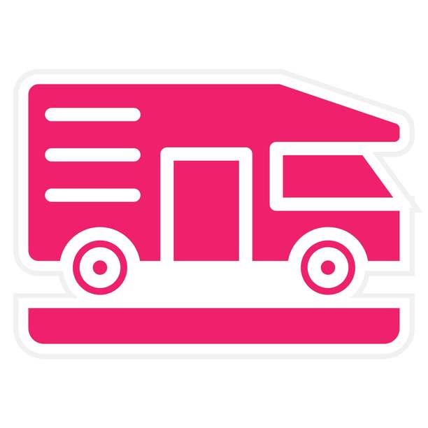 插画风格的露营车图标设计图片下载