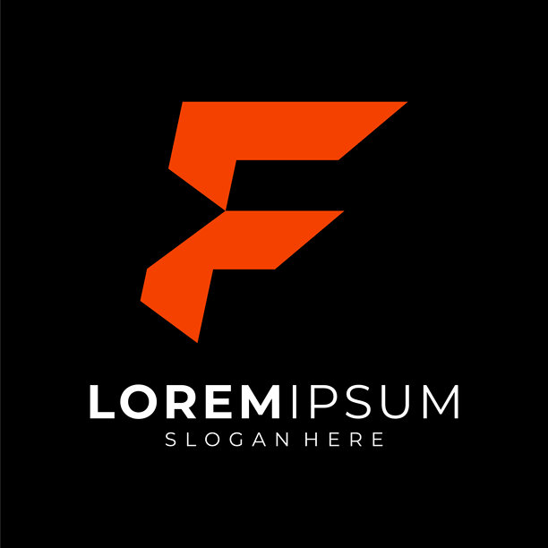 字母F的初始字母，现代几何锐利简约未来感矢量设计插画图片下载