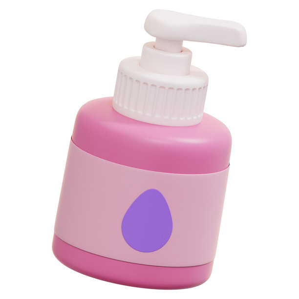 洁面乳瓶子三维图标插画图片下载