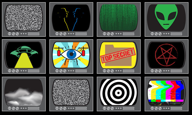 阴谋论 监控 恐惧 概念 电视屏幕背景图片下载