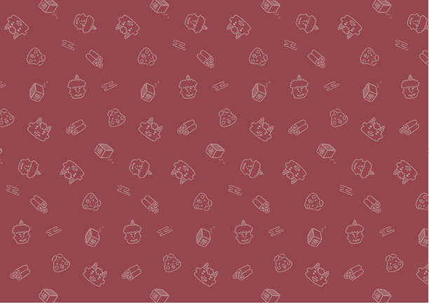 可爱实心无缝花纹素材，用于节分（红底）图片下载