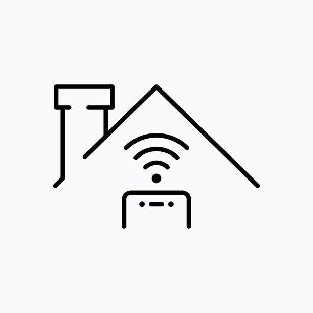 智能家居图标。适用于社交媒体、应用程序和网页设计的简约智能家居图标。矢量插画图片下载