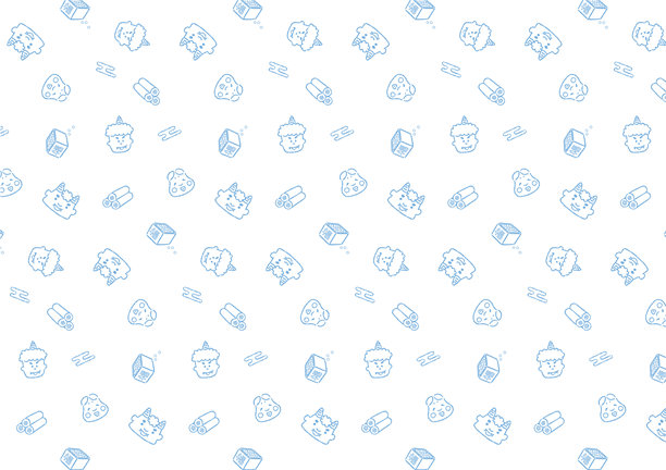 可爱实心无缝图案素材，适用于节分（蓝色）图片下载