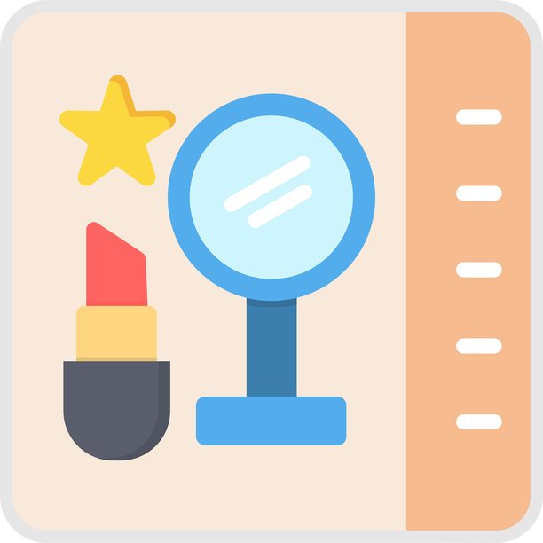 美妆博主扁平贴纸风格图标图片下载