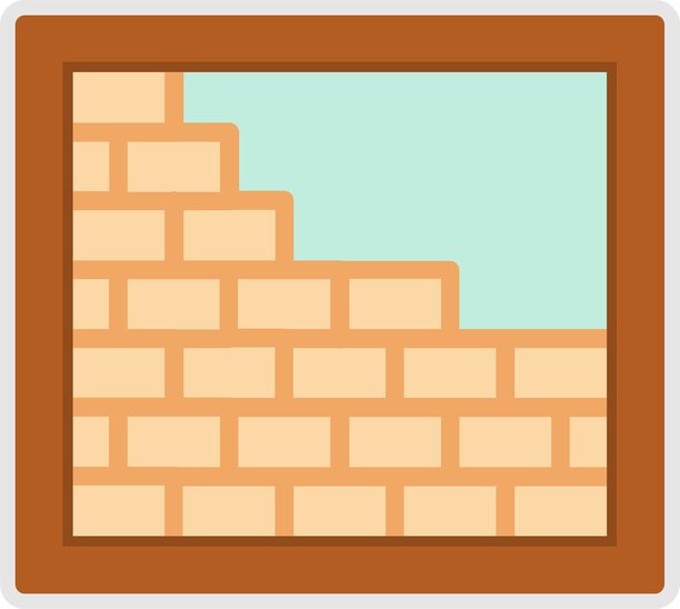 砖墙平面贴纸风格图标图片下载