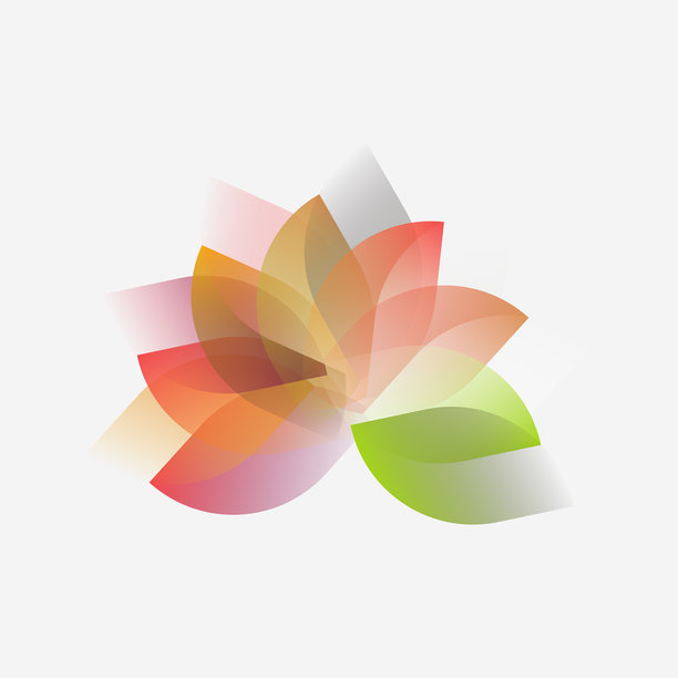 抽象的时尚美容装饰素材标志，荷叶插画图标，瑜伽概念图案图片下载