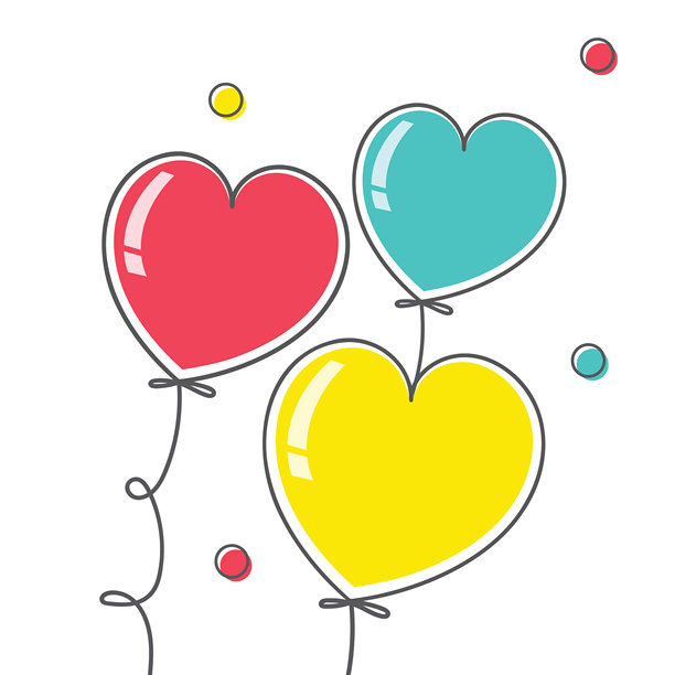 心形气球概念背景。情人节、生日或婚礼庆典模板。矢量插画。图片下载