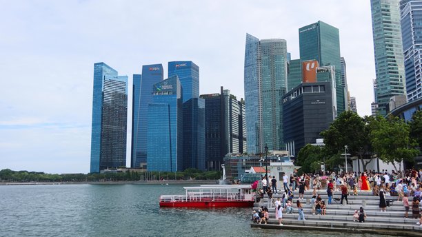 鱼尾狮公园，滨海湾，新加坡图片下载