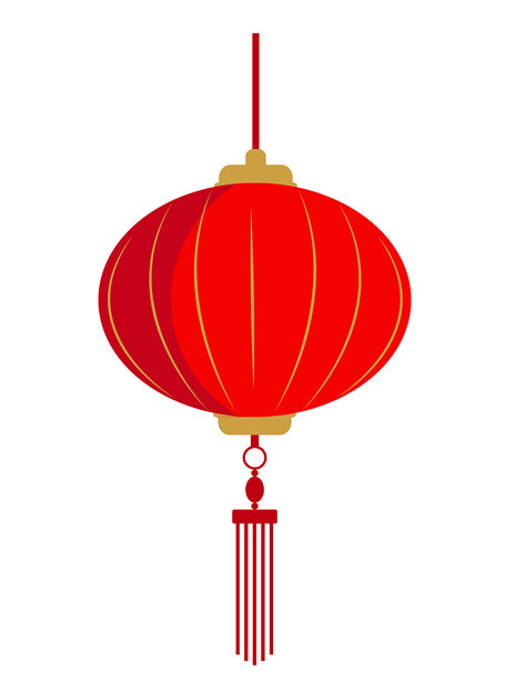 红灯笼。传统装饰。中国新年。矢量图，插画图片下载