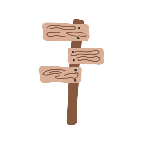 可爱的卡通木牌图片图标。矢量图。图片下载