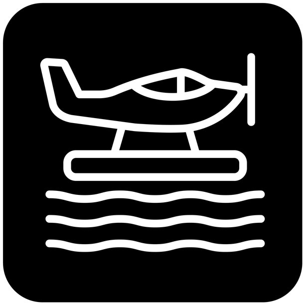 水上飞机矢量图标设计插画图片下载