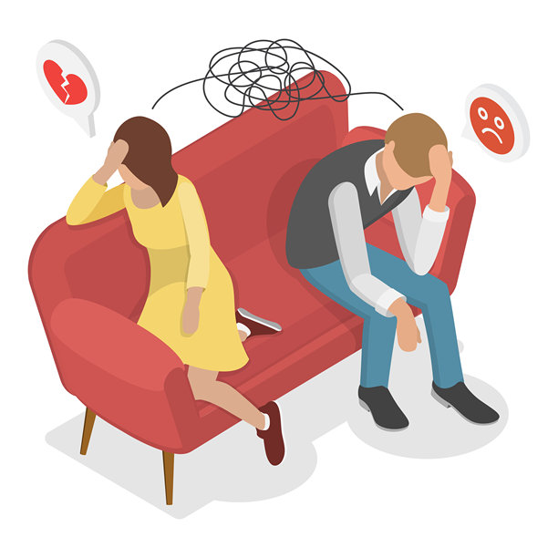 情侣冲突场景的3D等距扁平矢量插画。项目1图片下载