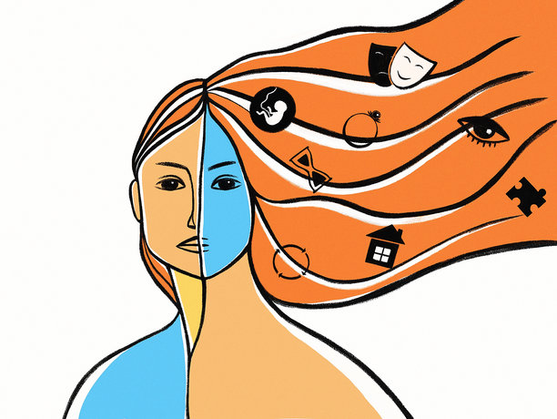 女人脸部概念插画图片下载