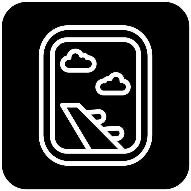 飞机舷窗矢量图标设计插画图片下载