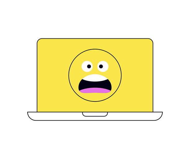笔记本电脑屏幕上的愤怒表情符号图片下载