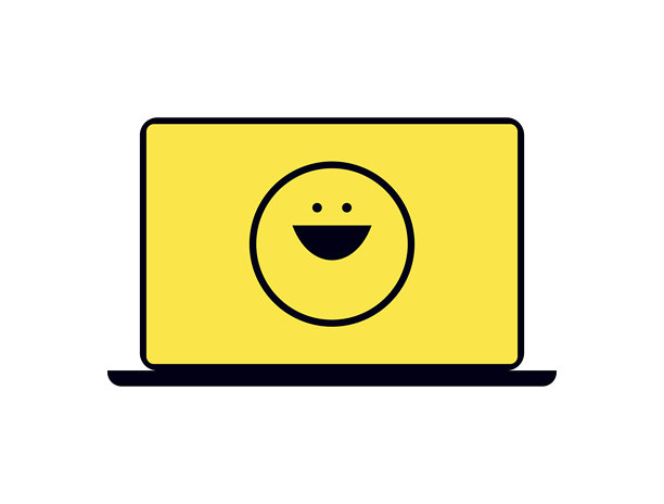 笔记本电脑屏幕上的开心表情符号图片下载