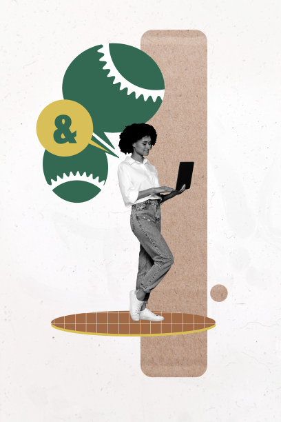 时尚横幅 3D 海报 图片 拼贴 快乐女孩 冲浪 笔记本电脑 输入消息 通知 图标 气泡 聊天框 云图片下载