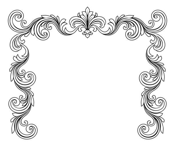 镂空花纹纹章纹饰花卉图案边框图片下载