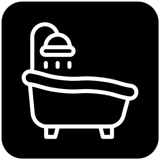 浴缸矢量图标设计插画图片下载