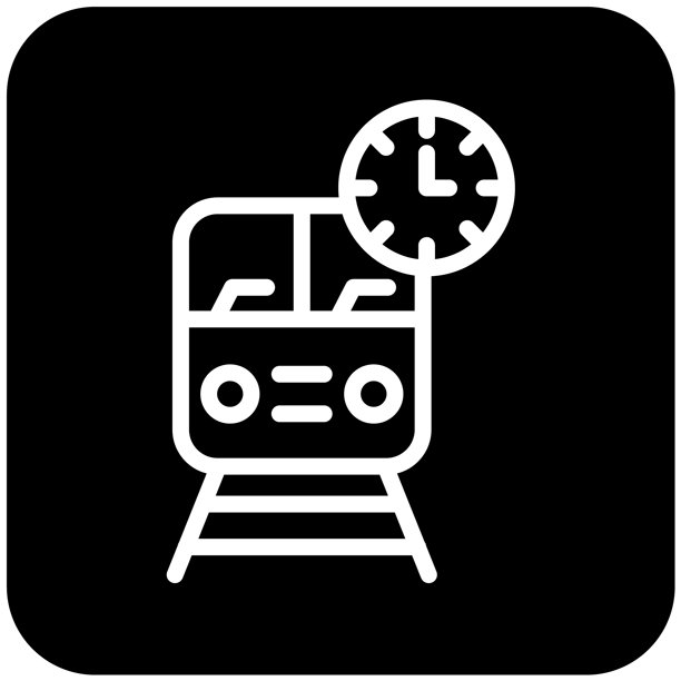 火车时间矢量图标设计插画图片下载