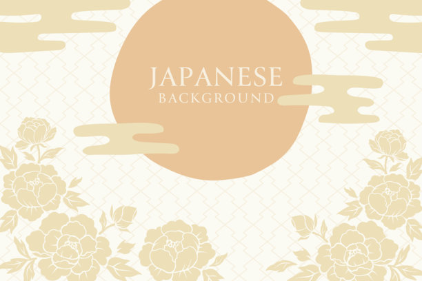 典雅牡丹花背景插画图片下载